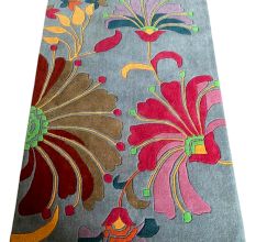 Colorful Flower Design Wool Rug